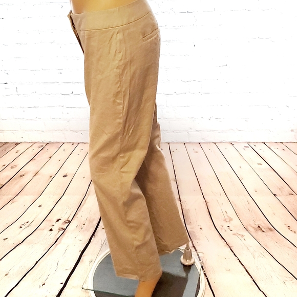 Tahari Khaki Linen Pants - Picture 4 of 7